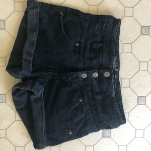 High rise denim shorts